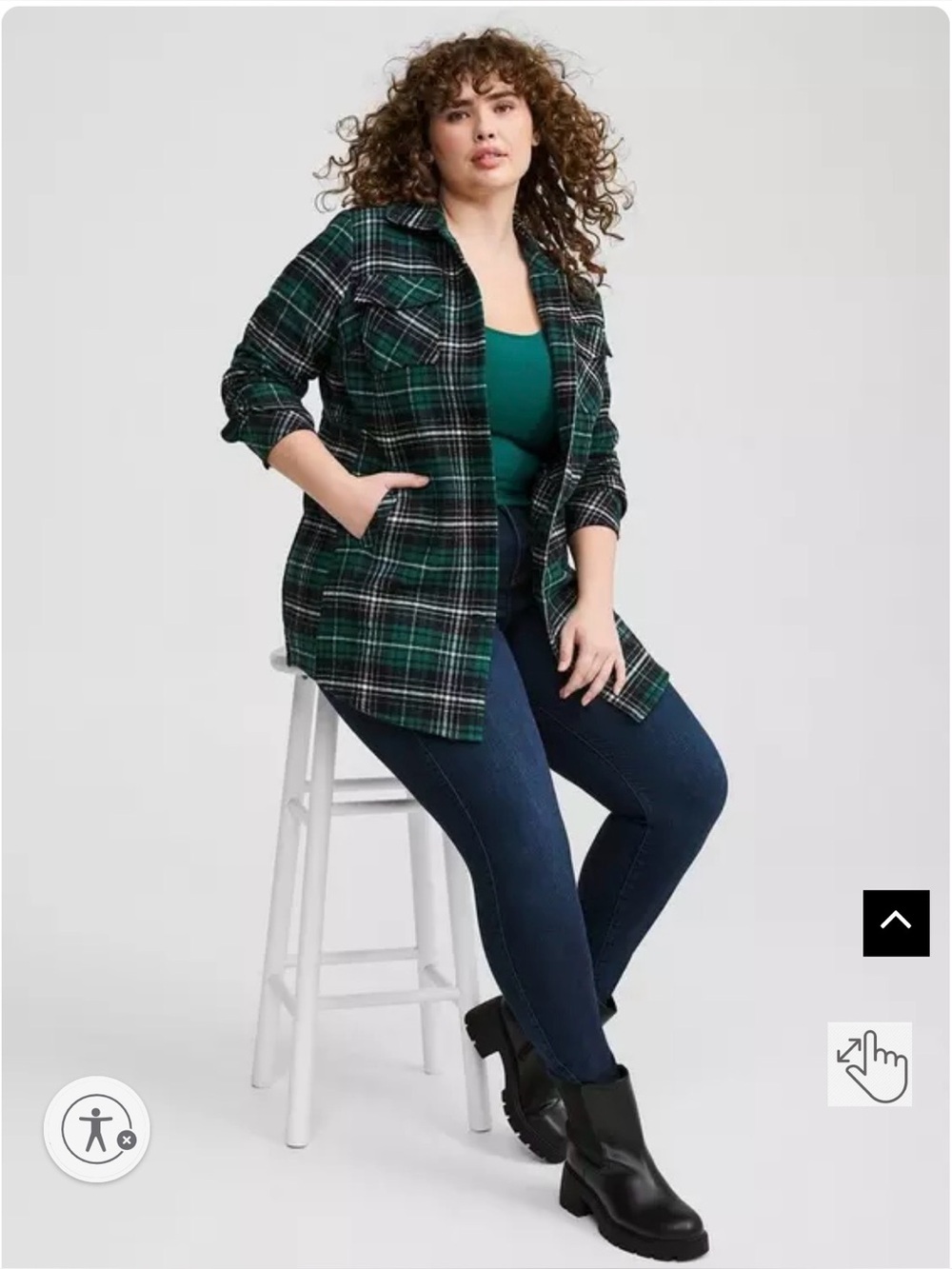 Torrid Cotton Brushed Midi Shacket size 10 - 00
